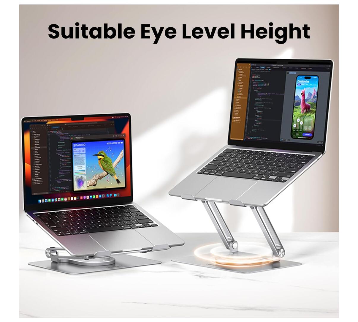 Laptop Stand Desk 360 Aluminum Rotating Base Holder Adjustable