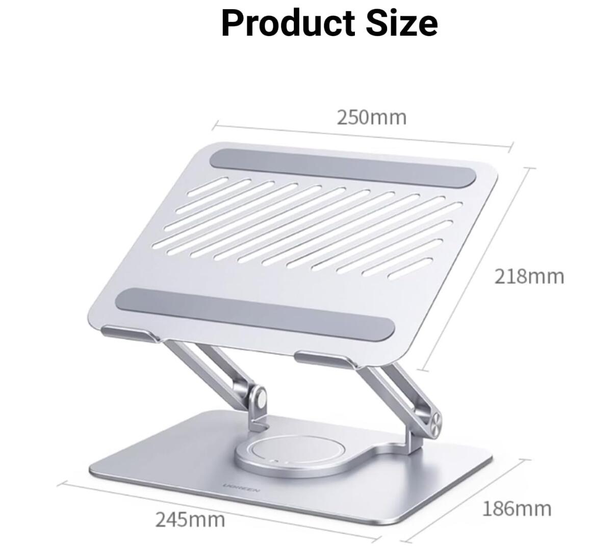 Laptop Stand Desk 360 Aluminum Rotating Base Holder Adjustable