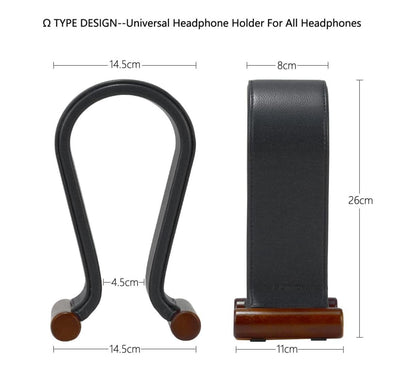 Leather Headset Stand Desk Holder Sturdy Elegant Unique