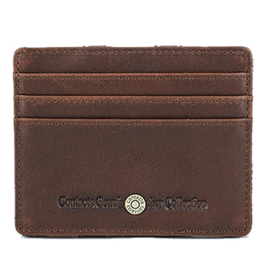 Men's Genuine Leather Wallet Money Clip RFID Anti-theft Brush Magic Multi-functional Fashion