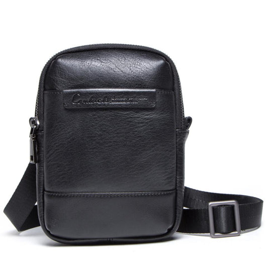 Men's Genuine Leather Handbag Phone Bag Outside Sports with Belt Clip