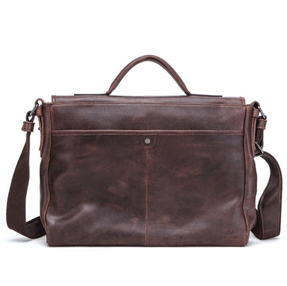 Men's Genuine Leather Briefcase Laptop Bag Casual Fashion Soft Slim