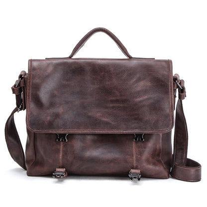 Men's Genuine Leather Briefcase Laptop Bag Casual Fashion Soft Slim