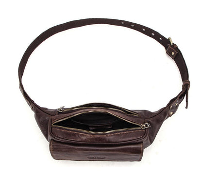 Men's Genuine Leather Fanny Pack Waist Bag Phone Multifunctional Sports Trend