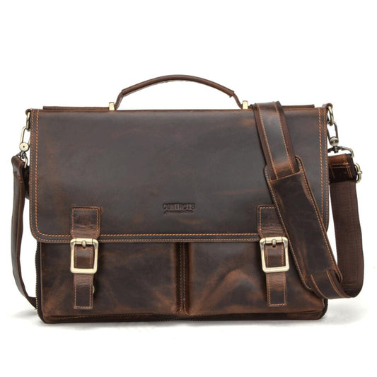 Men's Genuine Leather Briefcase Laptop Bag Fashion Business Durable Large Capacity