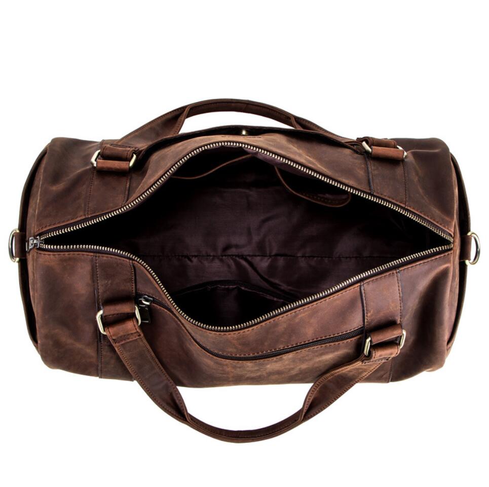 Men's Genuine Leather Duffel Bag Laptop Luggage Travel with Large Capacity Outdoor