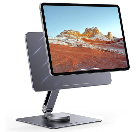 Magnetic Tablet Stand Desk Aluminum Portablet Dock Rotating Base