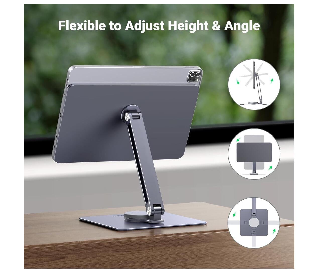 Magnetic Tablet Stand Desk Aluminum Portablet Dock Rotating Base