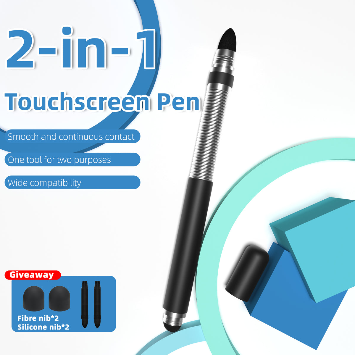 Ultramarine Technology Metal Grip 2-in-1 Capacitive Stylus Pen iPad Android Samsung Touch Screen 