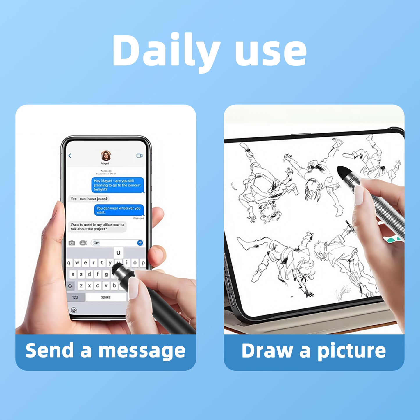 Ultramarine Technology Metal Grip 2-in-1 Capacitive Stylus Pen iPad Android Samsung Daily Use