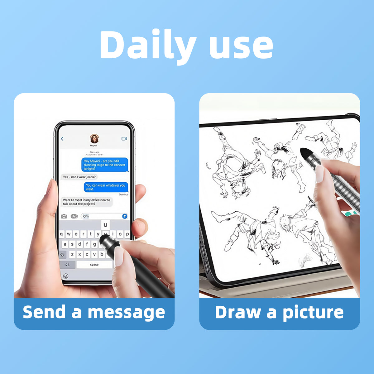 Ultramarine Technology Metal Grip 2-in-1 Capacitive Stylus Pen iPad Android Samsung Daily Use