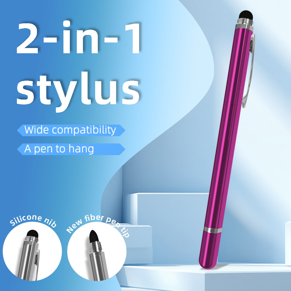 Ultramarine Technology Metal Universal iPhone iPad Samsung  2-in-1 Capacitive Stylus Pen Cherry Color