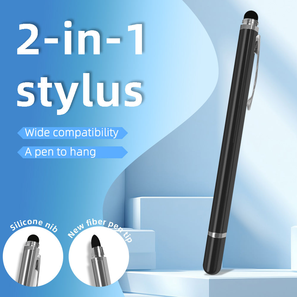 Ultramarine Technology Metal Universal iPhone iPad Samsung  2-in-1 Capacitive Stylus Pen Black Color
