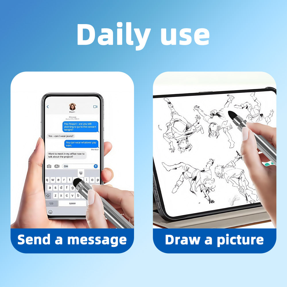 Ultramarine Technology Metal Universal iPhone iPad Samsung  2-in-1 Capacitive Stylus Pen Daily Use