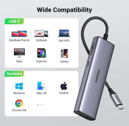 Multiple Adapter Hub 7-in-1 USB-C HDMI 4K Ethernet 100W PD