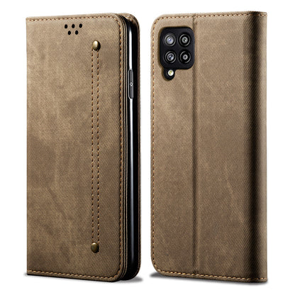 Retro Demin Wallet Leather Samsung Galaxy A42 Case Frosted TPU Shell