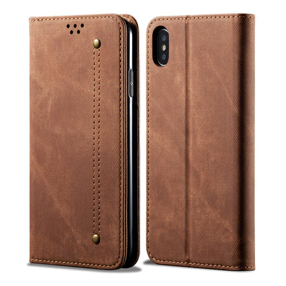 Retro Demin Wallet Leather Apple iPhone Xs Max Case Frosted TPU Shell