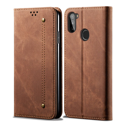 Retro Demin Wallet Leather Samsung Galaxy A02s Case Frosted TPU Shell