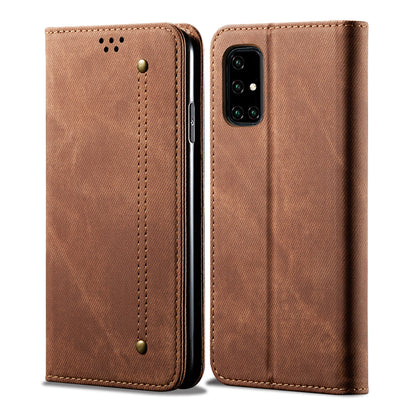 Retro Demin Wallet Leather Samsung Galaxy A51 Case Frosted TPU Shell