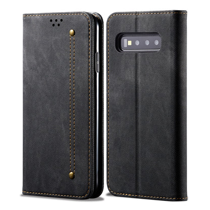 Retro Demin Wallet Leather Samsung Galaxy S10 Case Frosted TPU Shell