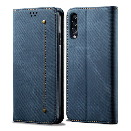 Retro Demin Wallet Leather Samsung Galaxy A50 Case Frosted TPU Shell