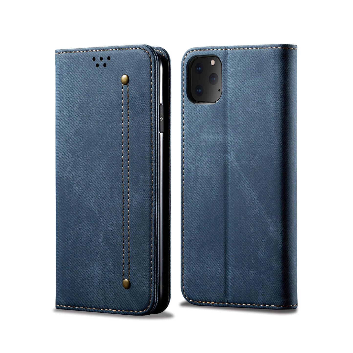 Retro Demin Wallet Leather iPhone 11 Pro Max Case Frosted TPU Shell