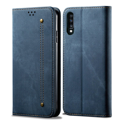 Retro Demin Wallet Leather Samsung Galaxy A70s Case Frosted TPU Shell