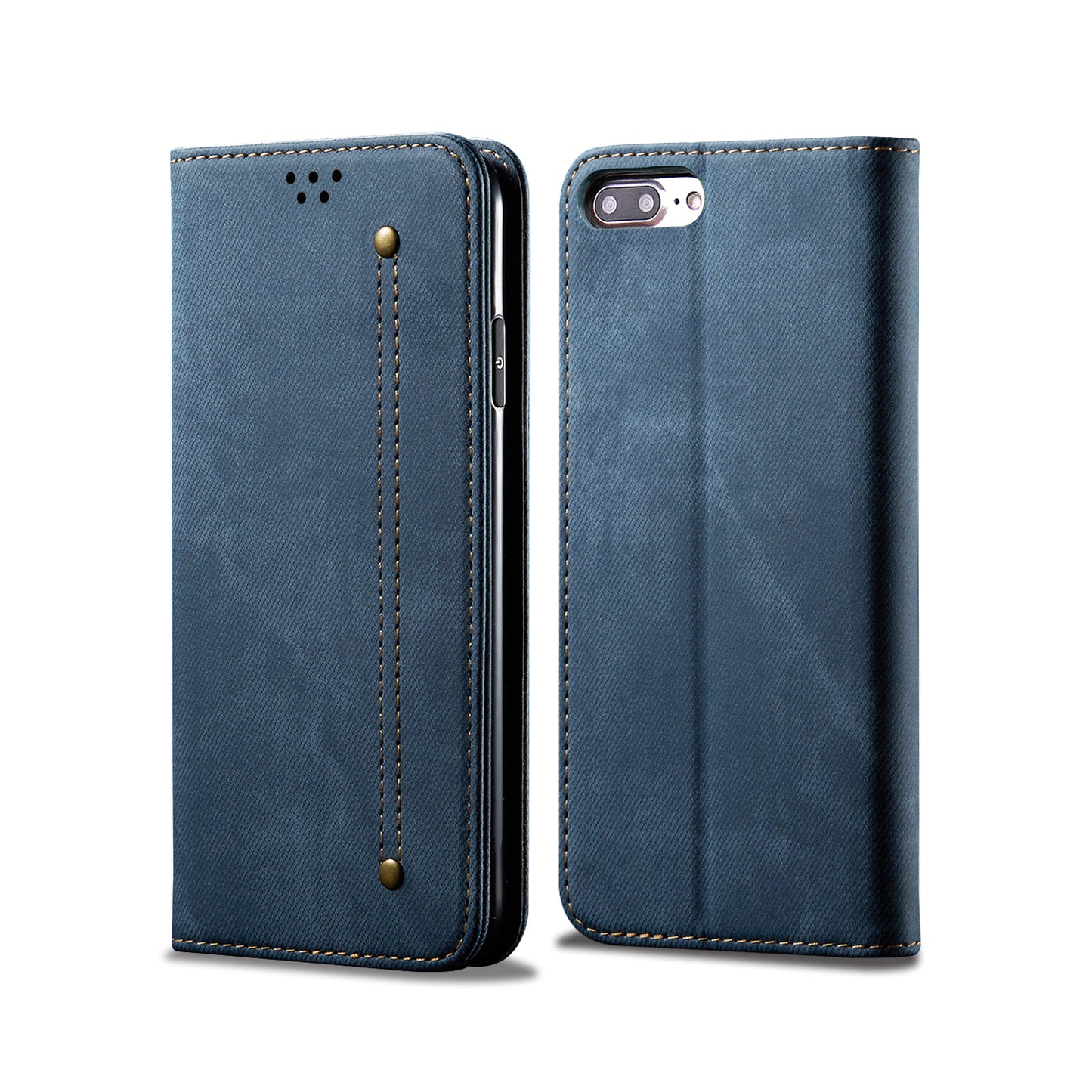 Retro Demin Wallet Leather Apple iPhone 6 Plus Case Frosted TPU Shell