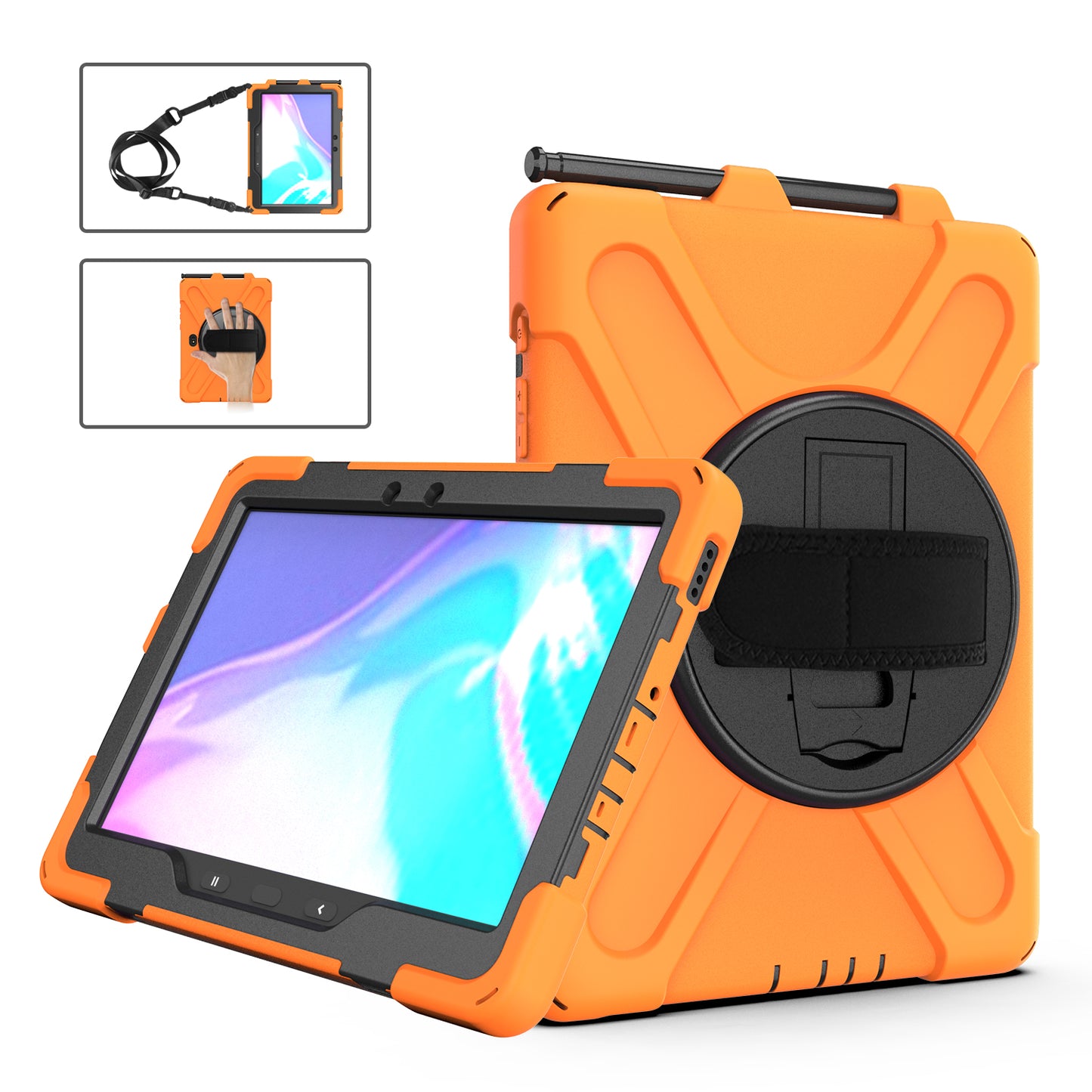 Pirate King Galaxy Tab Active4 Pro Case 360 Rotating Stand Hand