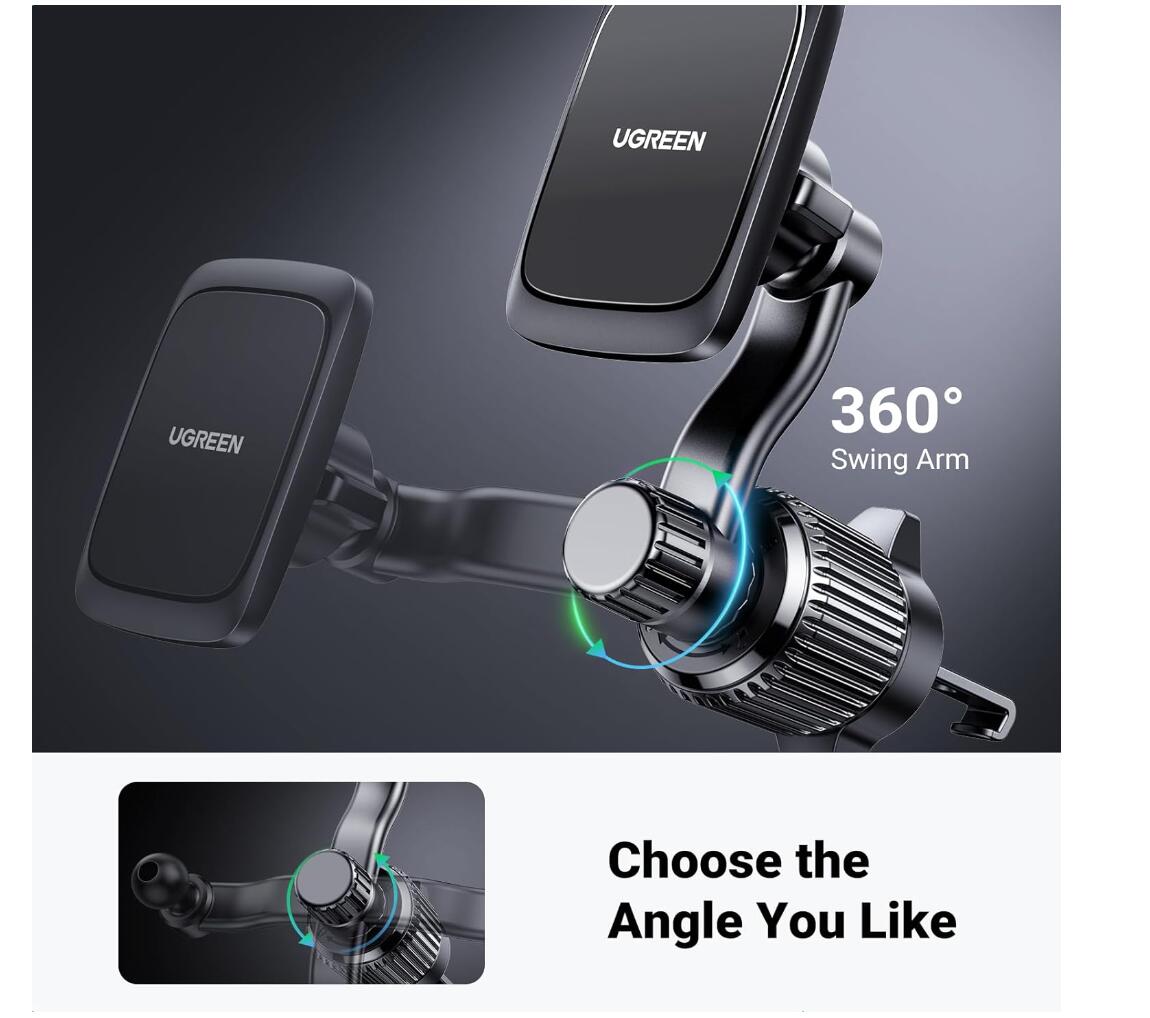 Phone Car Holder Magnetic Mount Never Blocking Air Vent Clip