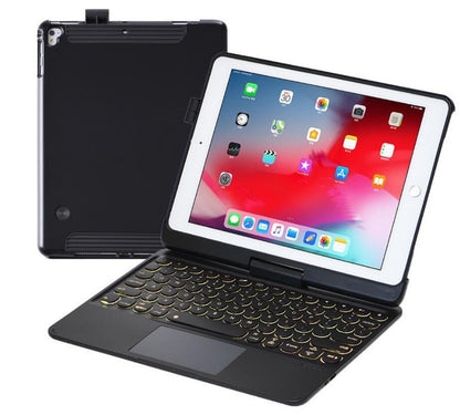 Rotating PC TPU Backlit Touchpad Keyboard iPad 9 Case Clamshell