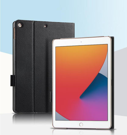 Business Lychee Genuine Leather Apple iPad 5 Case Book Stand