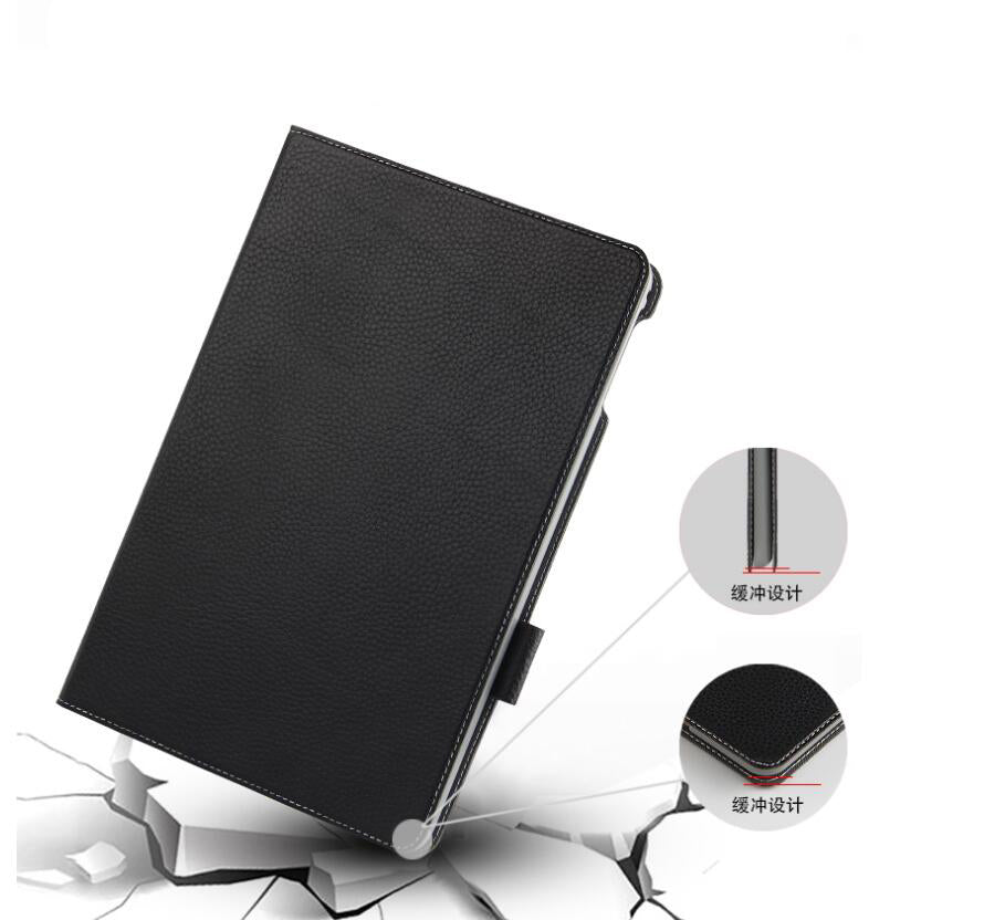 Business Lychee Genuine Leather Apple iPad 8 Case Book Stand