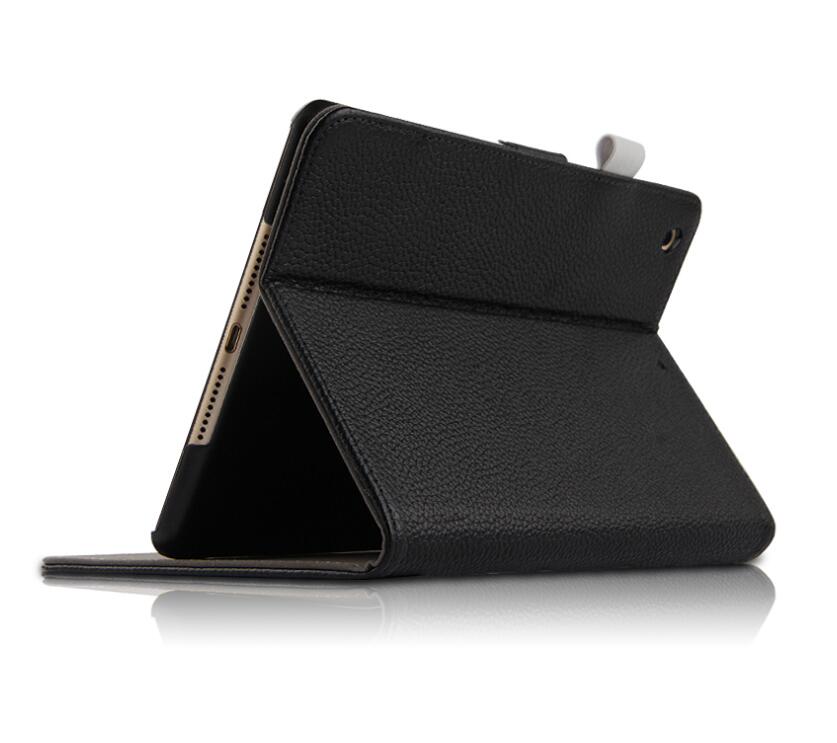 Business Lychee Genuine Leather Apple iPad Mini 4 Case Book Stand