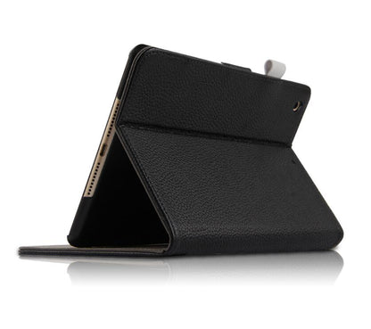 Business Lychee Genuine Leather Apple iPad Mini 4 Case Book Stand