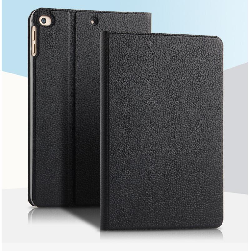 Business Lychee Genuine Leather Apple iPad Mini 4 Case Book Stand