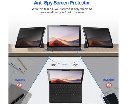 [2 Pack] Anti-Spy Tempered Glass Microsoft Surface Pro 6 Screen Protector