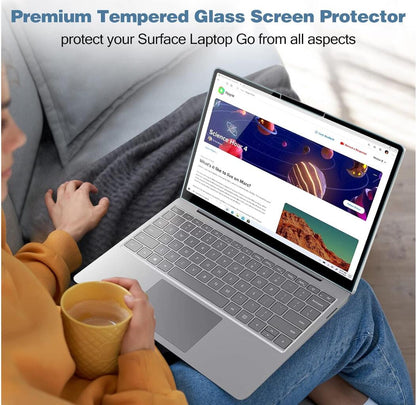 [2 Pack] Clear Tempered Glass Microsoft Surface Laptop Go 1 Screen Protector