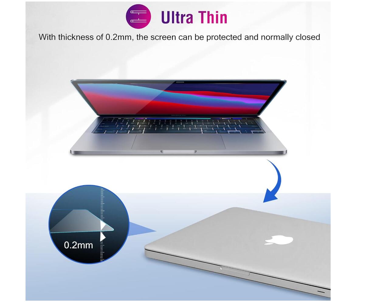 [2 Pack] Anti-Spy Tempered Glass MacBook Air with Touch ID 13.3 A1932  Screen Protector