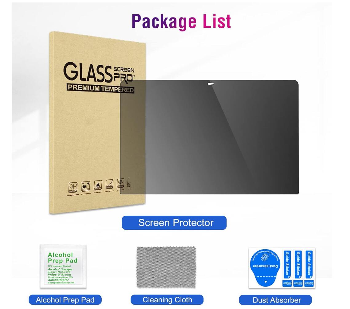 [2 Pack] Anti-Spy Tempered Glass MacBook Air with Touch ID 13.3 A2337 A2179  Screen Protector