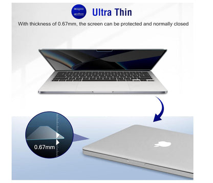 [2 Pack] Anti-Spy Tempered Glass MacBook Pro 13.3 A1278 Screen Protector