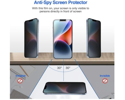 [2 Pack] Anti-Spy Tempered Glass Apple iPhone 14 Screen Protector