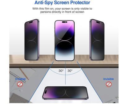 [2 Pack] Anti-Spy Tempered Glass iPhone 14 Pro Max Screen Protector