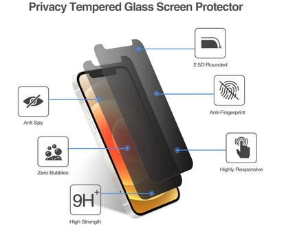 [2 Pack] Anti-Spy Tempered Glass iPhone 11 Pro Max Screen Protector