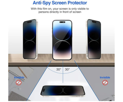 [2 Pack] Anti-Spy Tempered Glass Apple iPhone 14 Pro Screen Protector