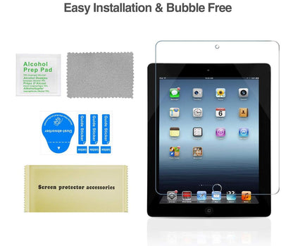 [2 Pack] Clear Tempered Glass Apple iPad 2 Screen Protector