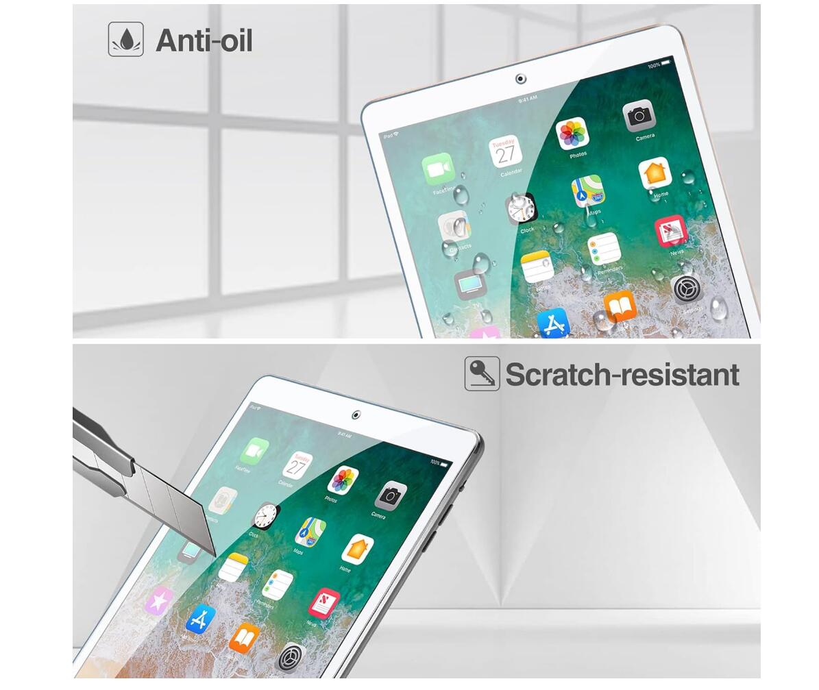 [2 Pack] Clear Tempered Glass Apple iPad 5 Screen Protector