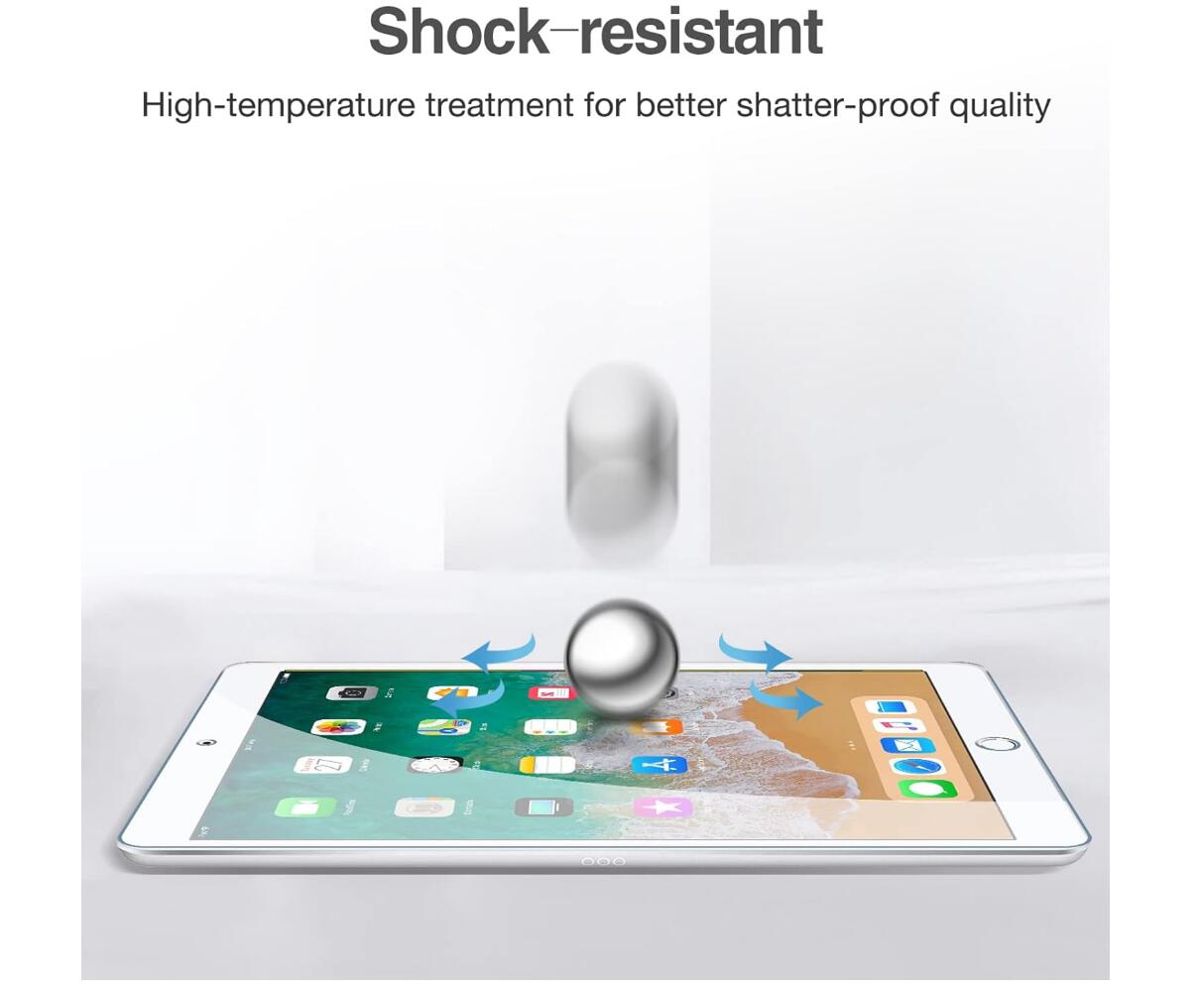 [2 Pack] Clear Tempered Glass Apple iPad 5 Screen Protector