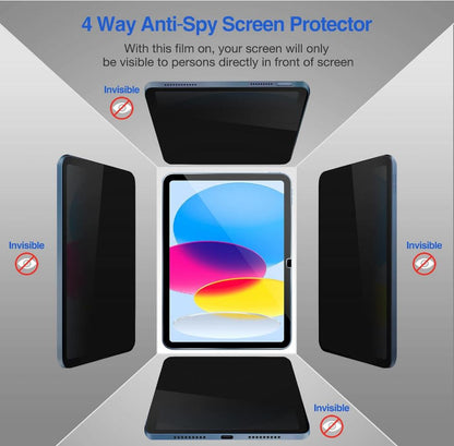 [2 Pack] Privacy Tempered Glass Film Guard Apple iPad 10.2 9th Generation Screen Protector