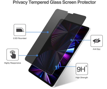 [2 Pack] Privacy Tempered Glass Film Guard Apple iPad Pro 11 3rd Generation (2021) Screen Protector